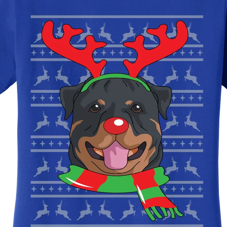 Rottweiler Cute Gift Reindeer Christmas Gift Top Women's T-Shirt