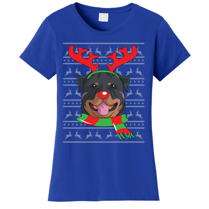 Rottweiler Cute Gift Reindeer Christmas Gift Top Women's T-Shirt