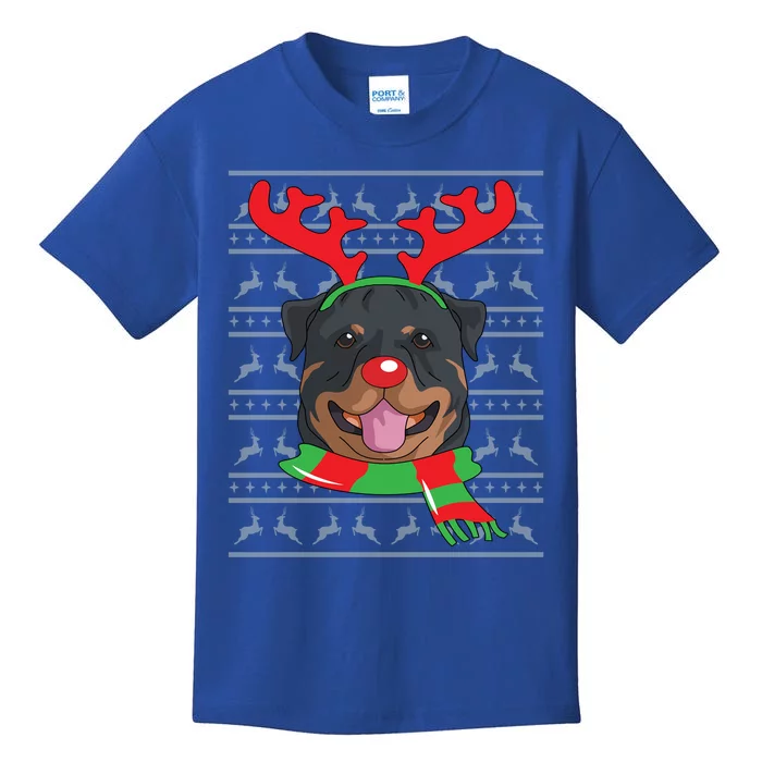 Rottweiler Cute Gift Reindeer Christmas Gift Top Kids T-Shirt