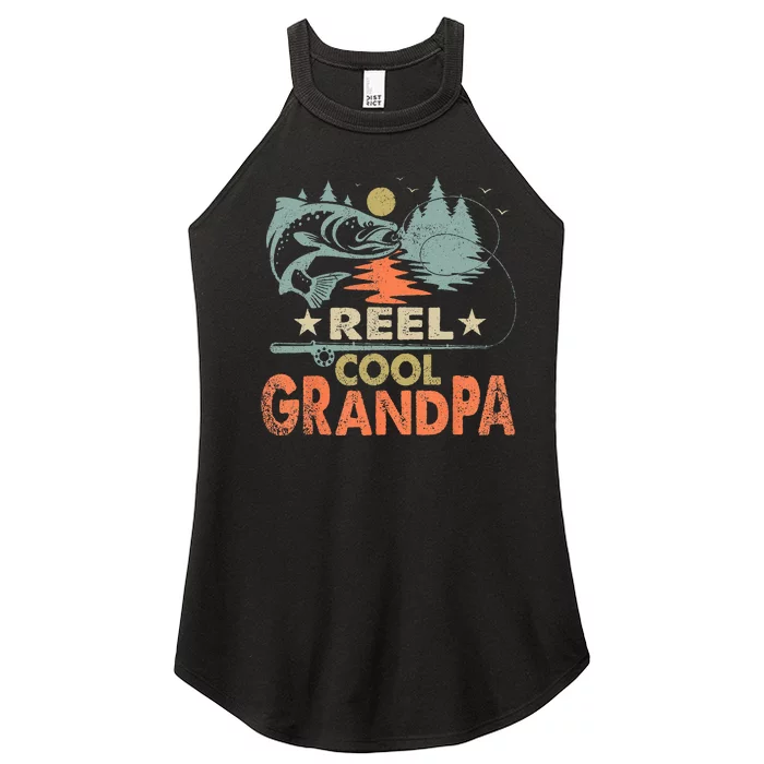 Reel Cool Grandpa Fishing Lover Vintage Father's Day Women’s Perfect Tri Rocker Tank