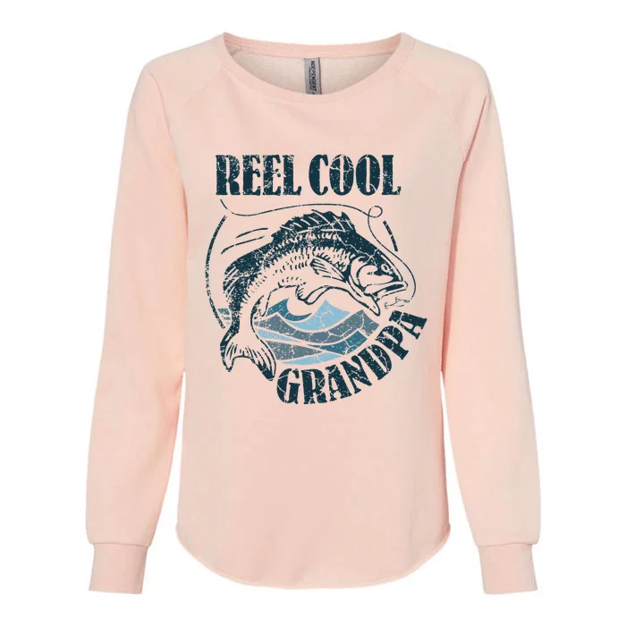 Reel Cool Grandpa Fishing Dad Father's Day Fisherman Womens California Wash Sweatshirt