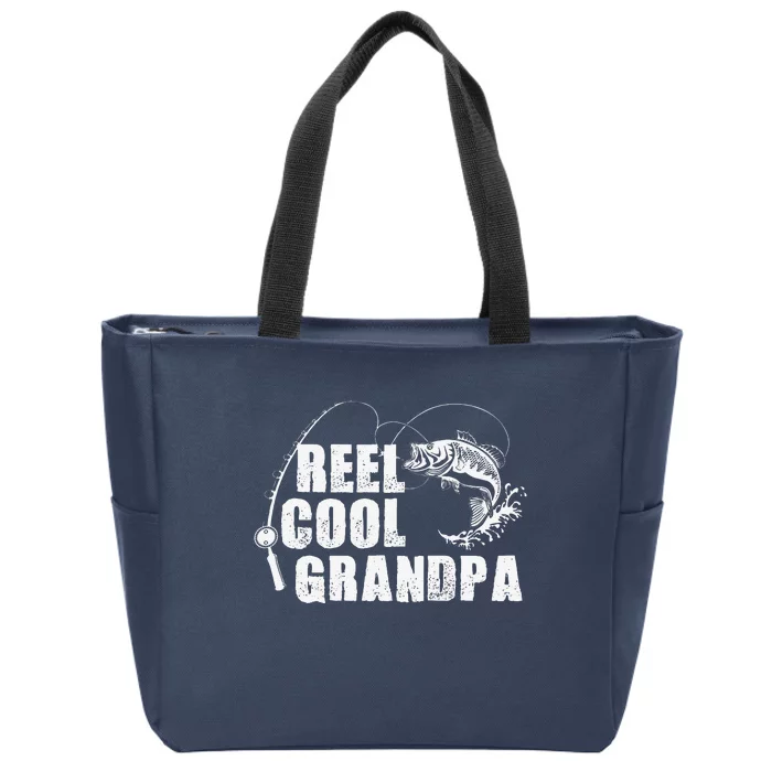 Reel Cool Grandpa Fishing Gift For Dad Or Grandpa Zip Tote Bag