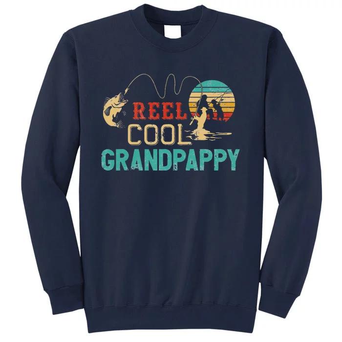 Reel Cool Grandpappy Vintage Funny Fishing Rod Gift Grandpa Tall Sweatshirt