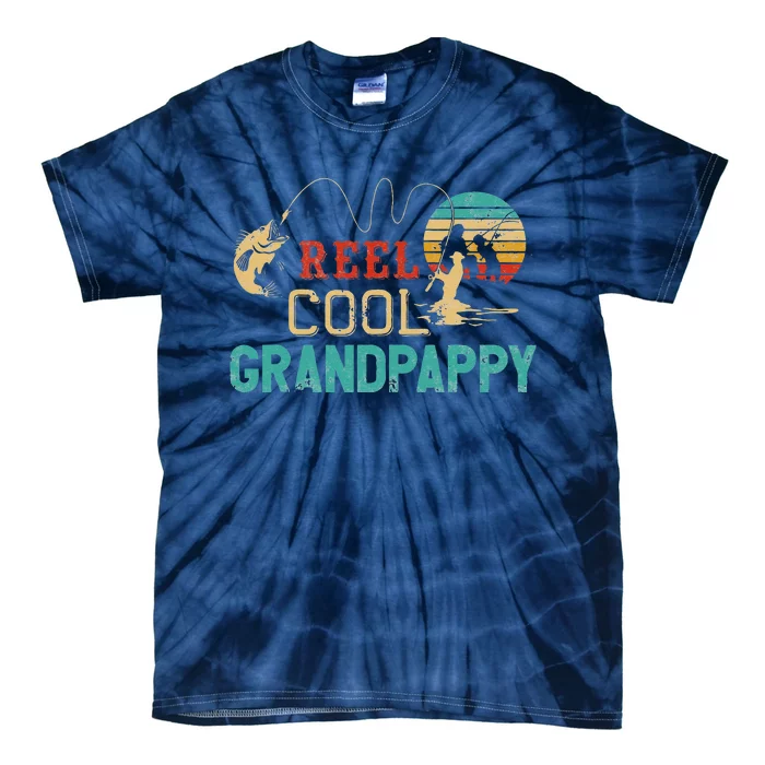 Reel Cool Grandpappy Vintage Funny Fishing Rod Gift Grandpa Tie-Dye T-Shirt