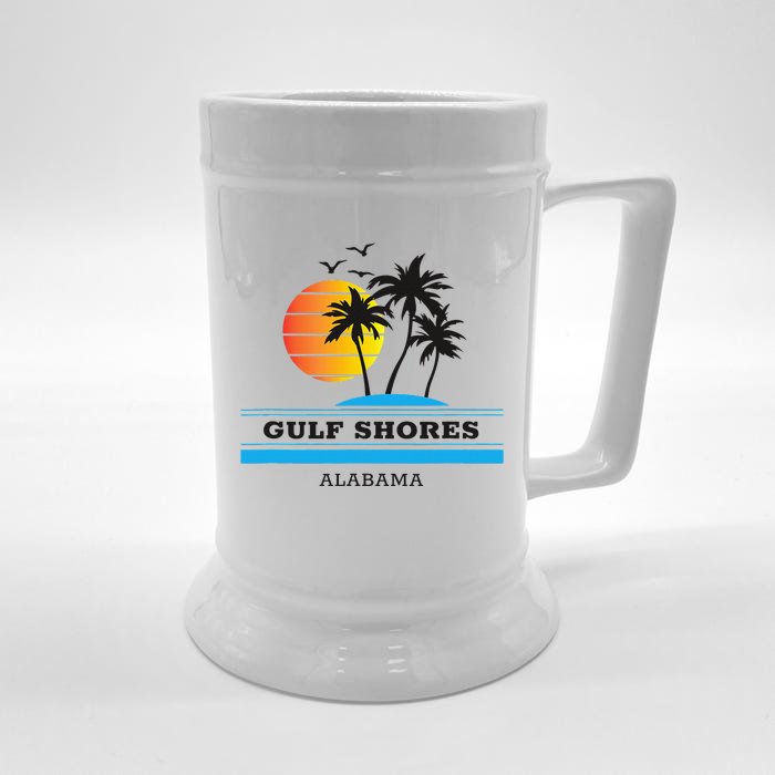 Retro Cool Gulf Shores Original Alabama Beach Sunset Novelty Front & Back Beer Stein