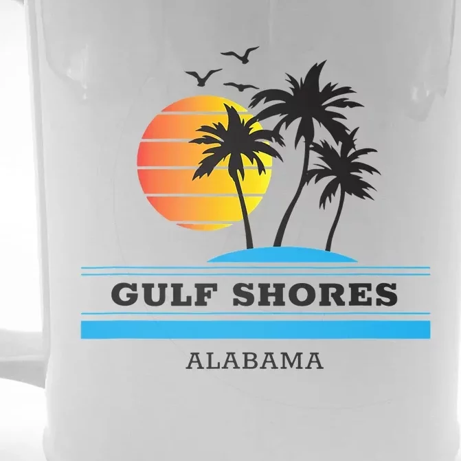 Retro Cool Gulf Shores Original Alabama Beach Sunset Novelty Front & Back Beer Stein