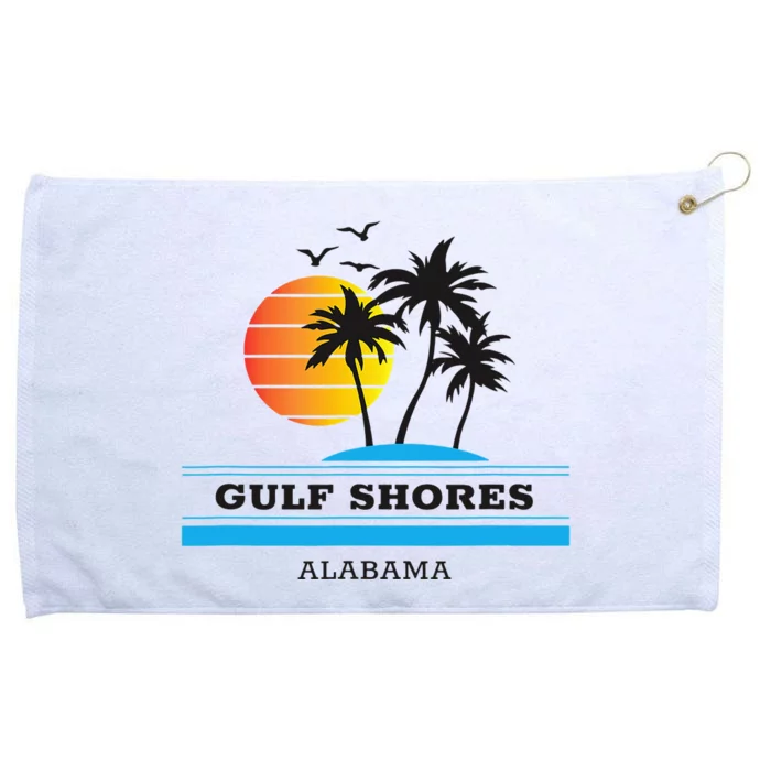 Retro Cool Gulf Shores Original Alabama Beach Sunset Novelty Grommeted Golf Towel