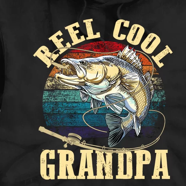 Reel Cool Grandpa Funny Fishing Fathers Day Tie Dye Hoodie