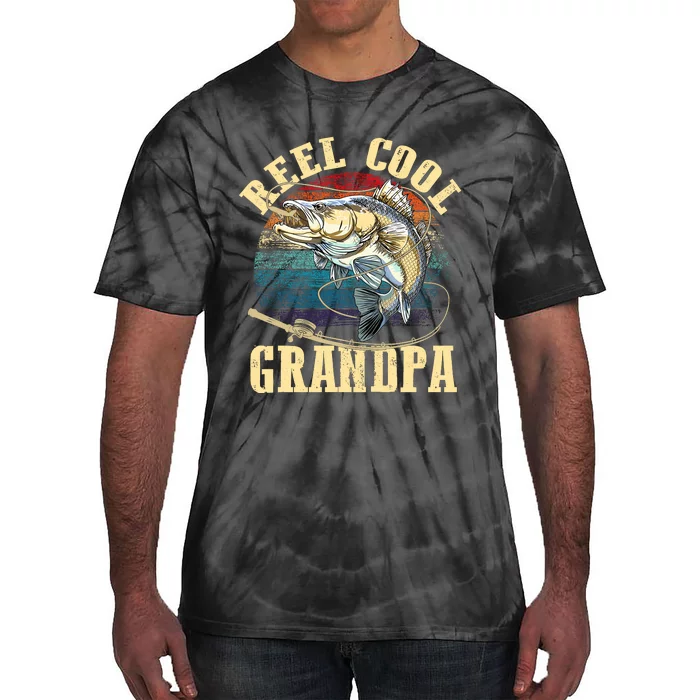 Reel Cool Grandpa Funny Fishing Fathers Day Tie-Dye T-Shirt