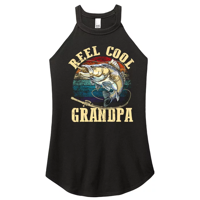 Reel Cool Grandpa Funny Fishing Fathers Day Women’s Perfect Tri Rocker Tank