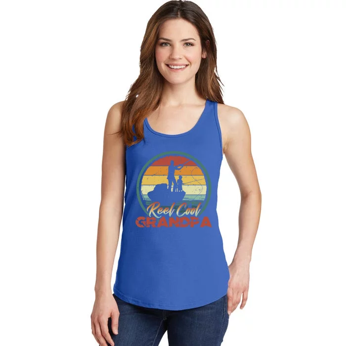 Reel Cool Grandpa Great Gift Retro Fishing Family Gift Ladies Essential Tank