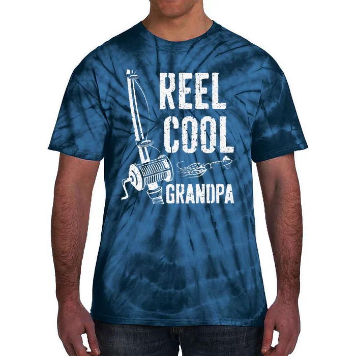 Reel Cool Grandpa Fishing Fathers Day Tie-Dye T-Shirt