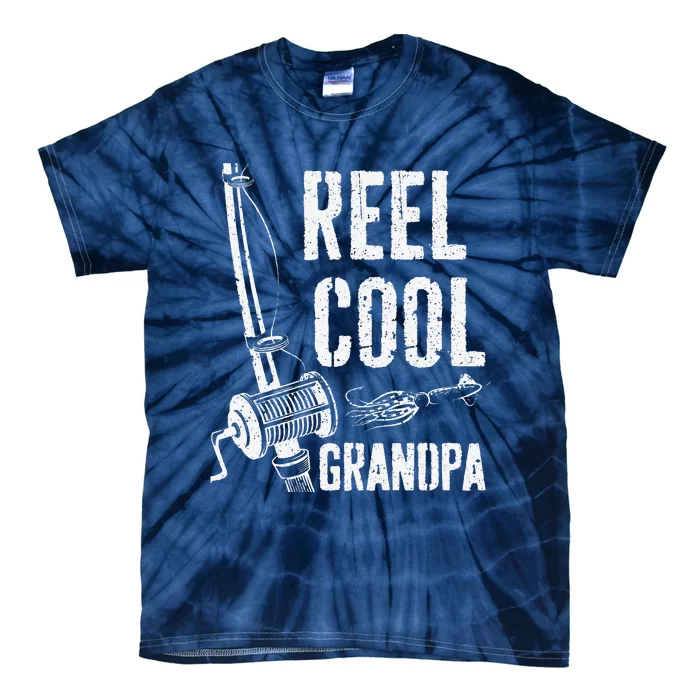 Reel Cool Grandpa Fishing Fathers Day Tie-Dye T-Shirt