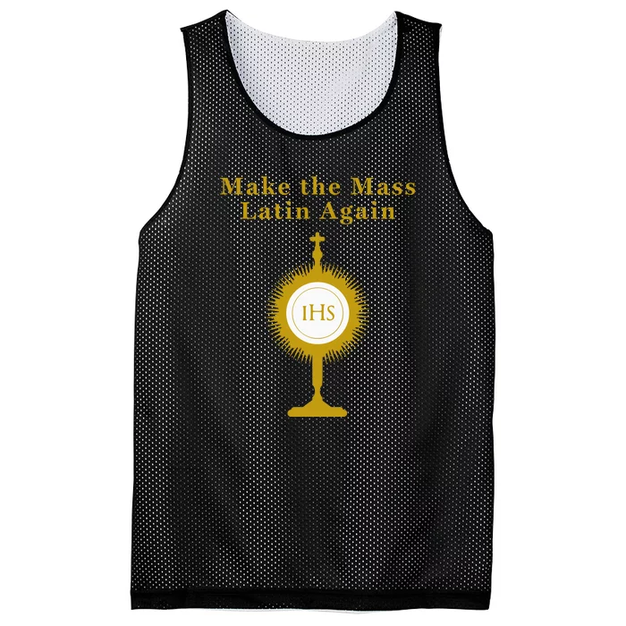 Roman Catholic Gift Make The Mass Latin Again Mesh Reversible Basketball Jersey Tank