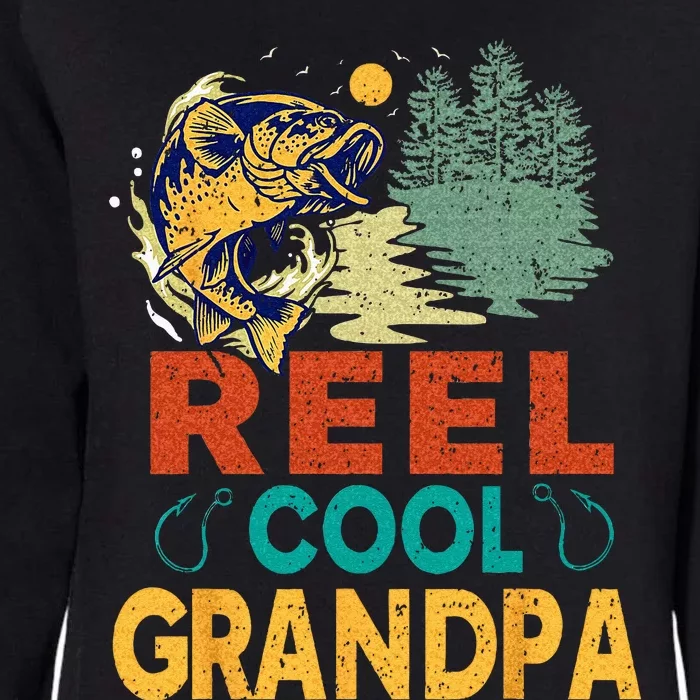 Reel Cool Grandpa Fishing Fun Fathers Day Fishermen Womens California Wash Sweatshirt