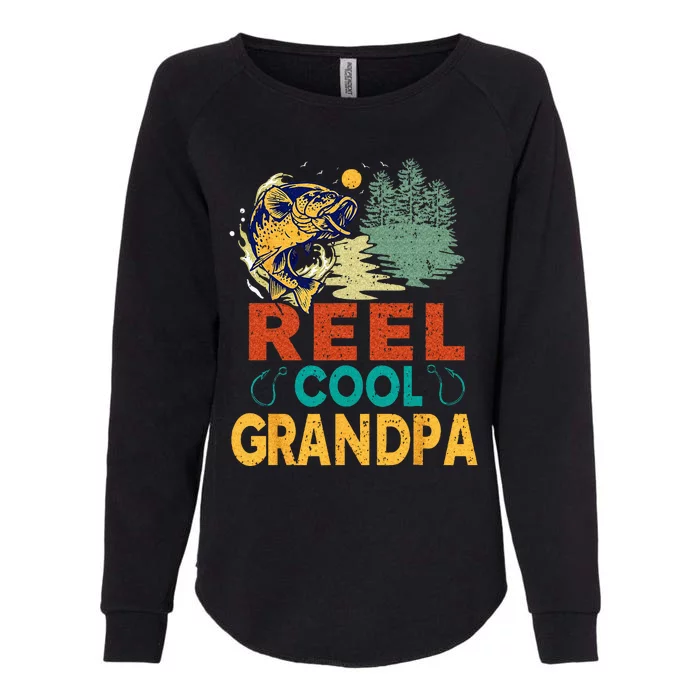 Reel Cool Grandpa Fishing Fun Fathers Day Fishermen Womens California Wash Sweatshirt