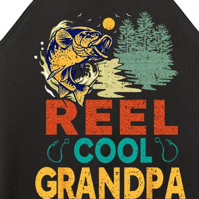 Reel Cool Grandpa Fishing Fun Fathers Day Fishermen Women’s Perfect Tri Rocker Tank