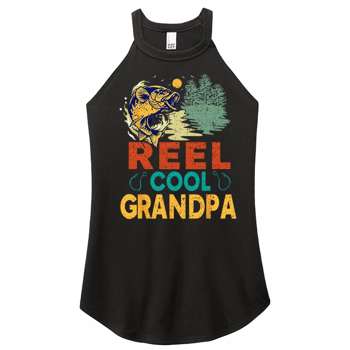 Reel Cool Grandpa Fishing Fun Fathers Day Fishermen Women’s Perfect Tri Rocker Tank