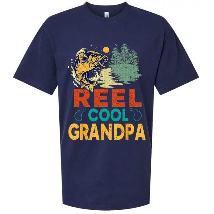 Reel Cool Grandpa Fishing Fun Fathers Day Fishermen Sueded Cloud Jersey T-Shirt