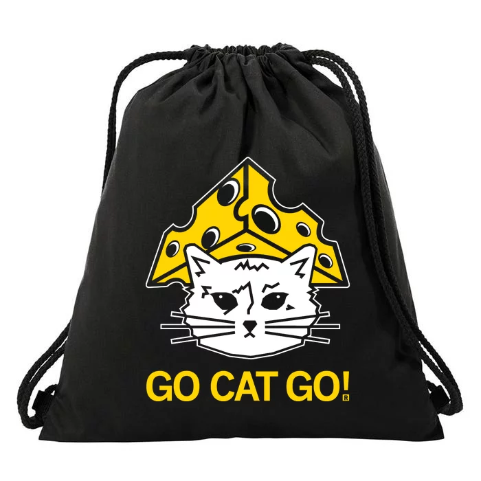 Raygunshirts Cheesehead Gary Go Cat Go Drawstring Bag