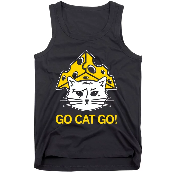 Raygunshirts Cheesehead Gary Go Cat Go Tank Top