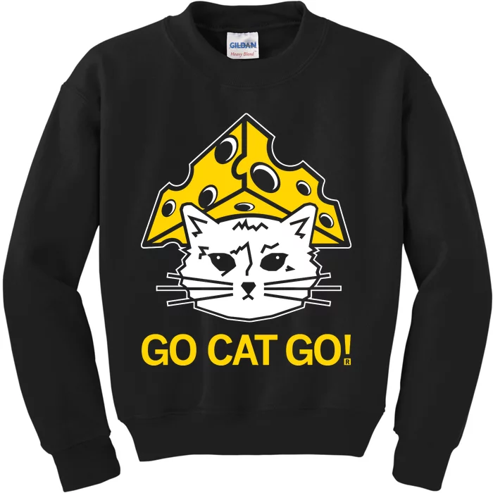 Raygunshirts Cheesehead Gary Go Cat Go Kids Sweatshirt