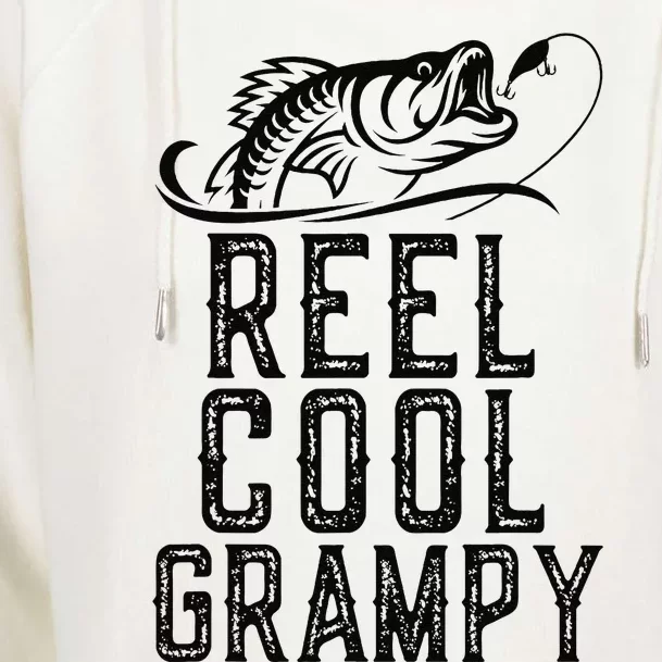 Reel Cool Grampy Fishing Fisherman Funny Retro Womens Funnel Neck Pullover Hood