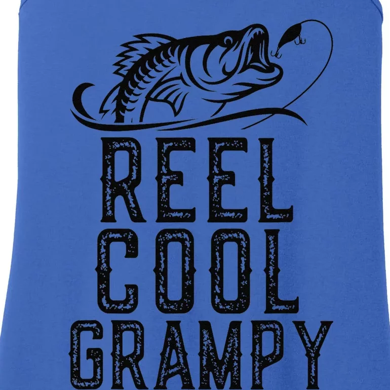 Reel Cool Grampy Fishing Fisherman Funny Retro Ladies Essential Tank