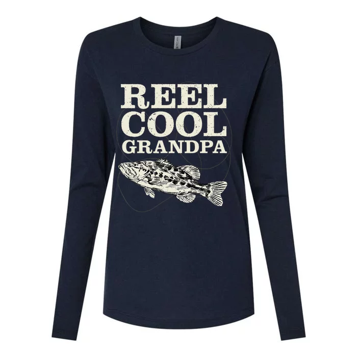 Reel Cool Grandpa Fly Fishing Walleye Fishing Pole Grandpa Womens Cotton Relaxed Long Sleeve T-Shirt