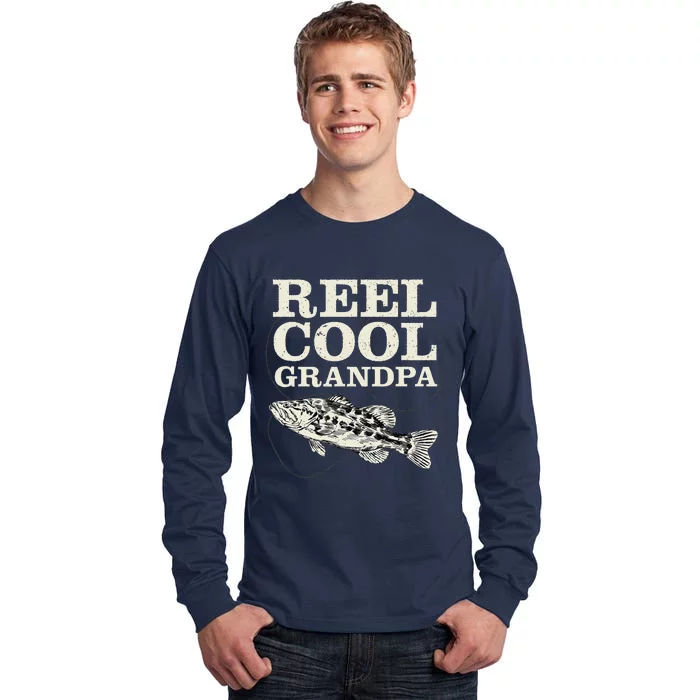 Reel Cool Grandpa Fly Fishing Walleye Fishing Pole Grandpa Tall Long Sleeve T-Shirt