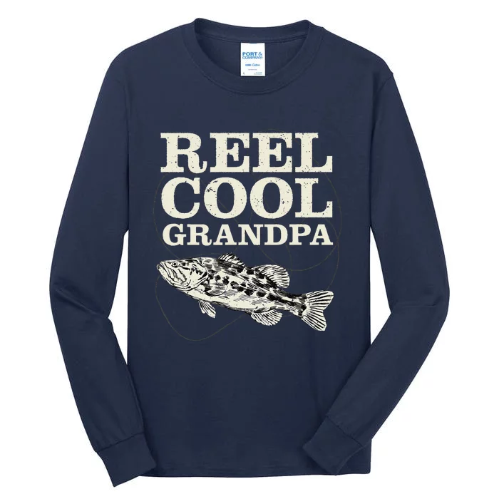 Reel Cool Grandpa Fly Fishing Walleye Fishing Pole Grandpa Tall Long Sleeve T-Shirt