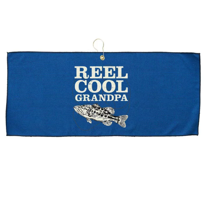 Reel Cool Grandpa Fly Fishing Walleye Fishing Pole Grandpa Large Microfiber Waffle Golf Towel