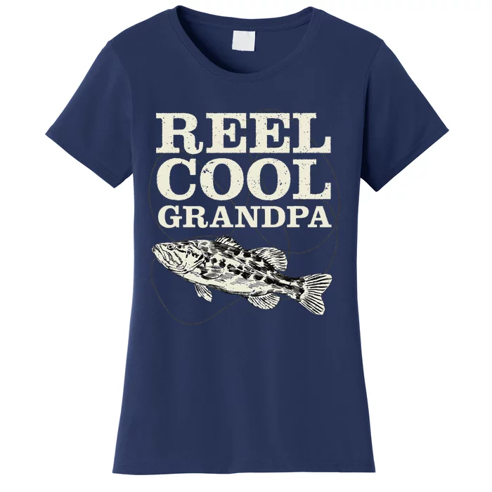 Reel Cool Grandpa Fly Fishing Walleye Fishing Pole Grandpa Women's T-Shirt