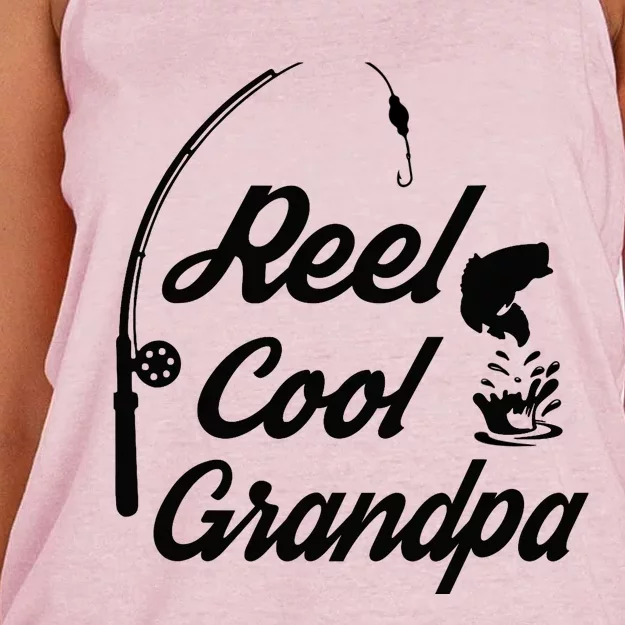 Reel Cool Grandpas Ideas For Fathers Day Birthday Gift Women's Knotted Racerback Tank