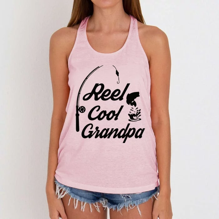 Reel Cool Grandpas Ideas For Fathers Day Birthday Gift Women's Knotted Racerback Tank