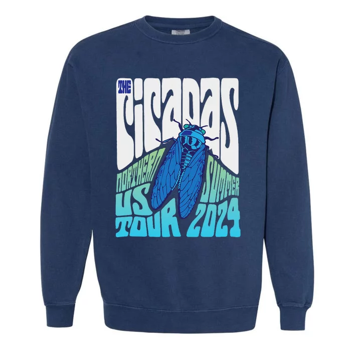 Retro Cicadas Groovy North American Garment-Dyed Sweatshirt