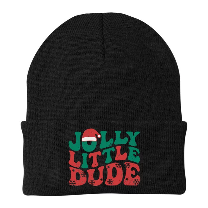 Retro Christmas Groovy Holiday Jolly Little Dude Xmas Knit Cap Winter Beanie