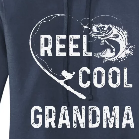 Reel Cool Grandma Retro Fishing Lover For Mothers Day Women's Pullover Hoodie