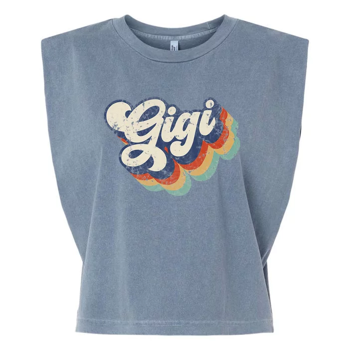 Retro Cute Gigi For Grandma Best Gigi Ever Mother's Day Garment-Dyed Women's Muscle Tee