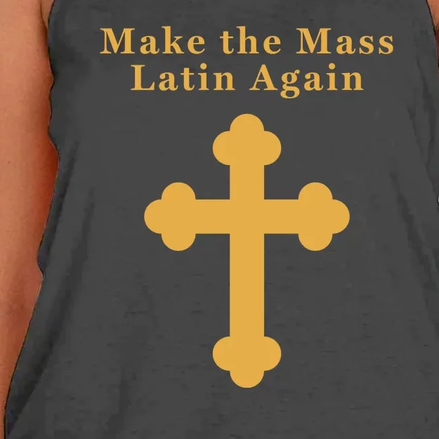 Roman Catholic Gift Make The Mass Latin Again Women's Knotted Racerback Tank