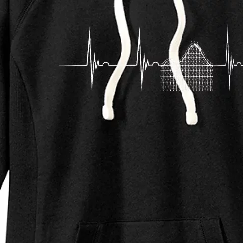 Roller Coaster Heartbeat Ekg Pulsline Thrillseekers Women's Fleece Hoodie