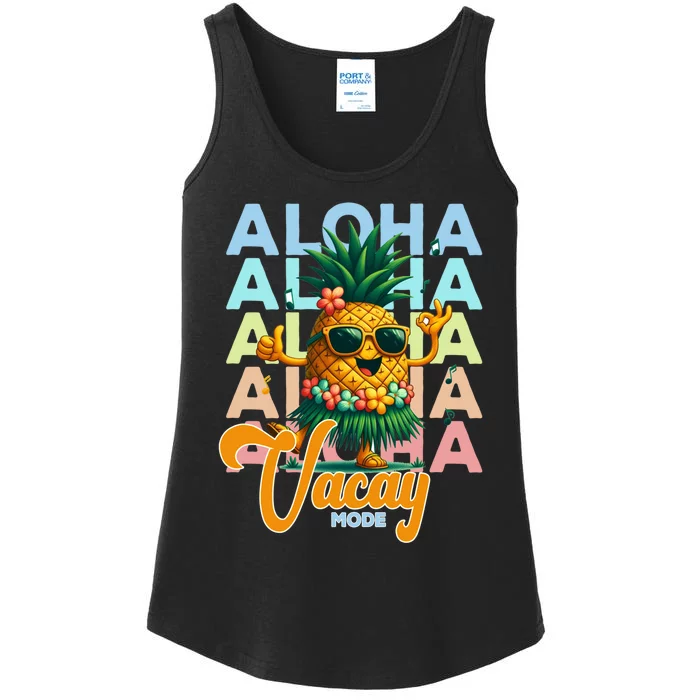 Retro Cute Hawaii Pineapple Grass Ladies Essential Tank