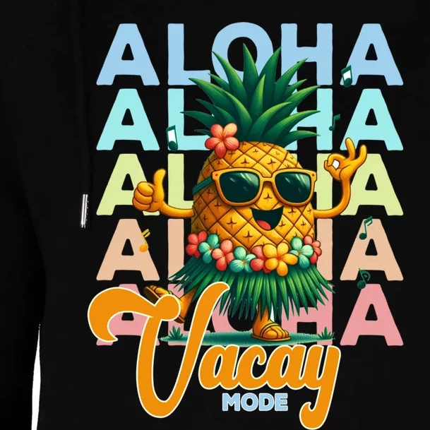 Retro Cute Hawaii Pineapple Grass Womens Funnel Neck Pullover Hood