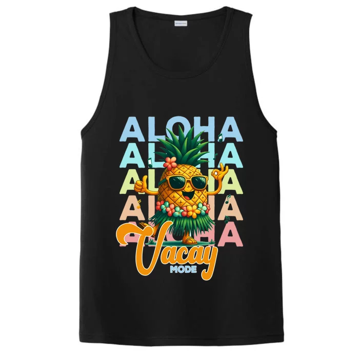 Retro Cute Hawaii Pineapple Grass Performance Tank