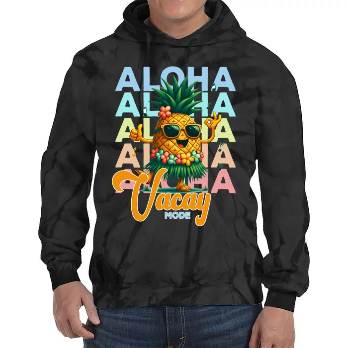 Retro Cute Hawaii Pineapple Grass Tie Dye Hoodie