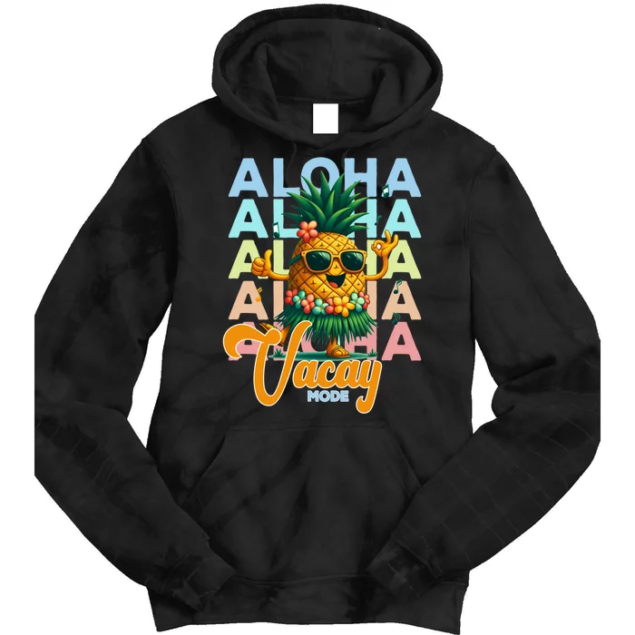 Retro Cute Hawaii Pineapple Grass Tie Dye Hoodie