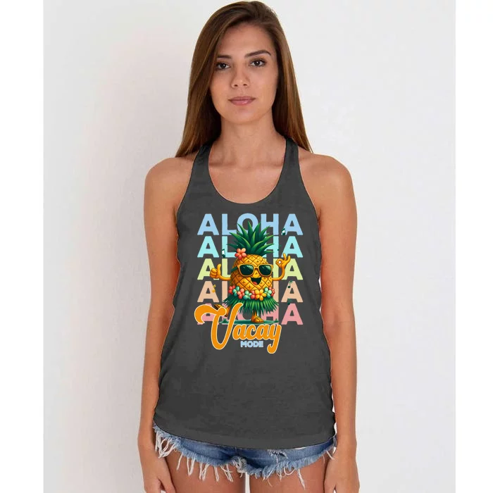 Retro Cute Hawaii Pineapple Grass Women's Knotted Racerback Tank