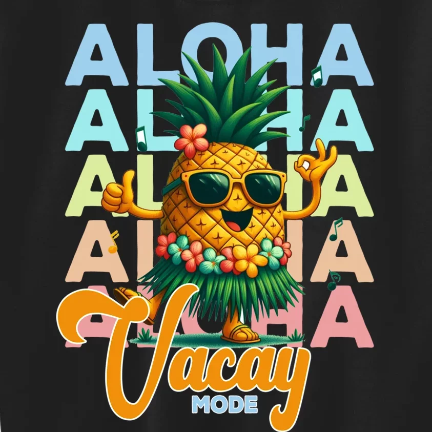 Retro Cute Hawaii Pineapple Grass Kids Sweatshirt