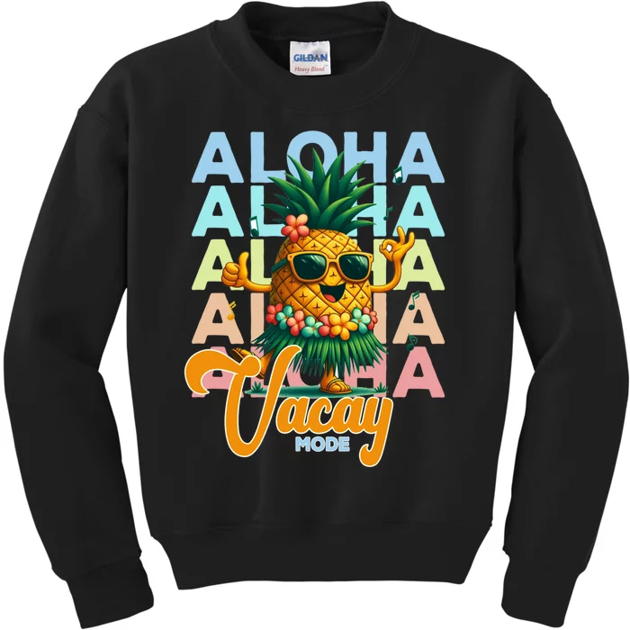 Retro Cute Hawaii Pineapple Grass Kids Sweatshirt