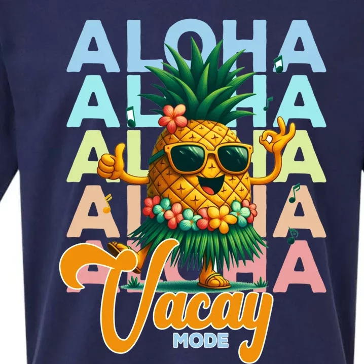 Retro Cute Hawaii Pineapple Grass Sueded Cloud Jersey T-Shirt